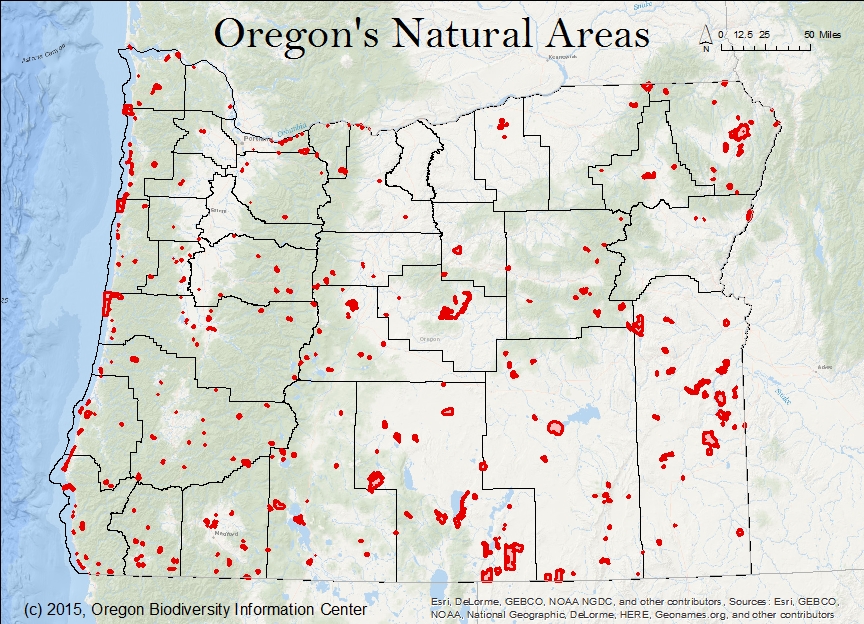 Oregon's Natural Areas map
